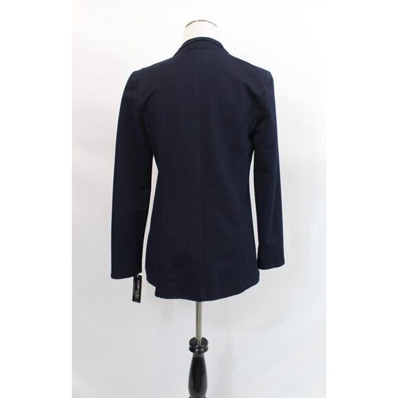 EQUESTRIAN DESIGNS Sz S Small Navy Open Front Knit Blazer Jacket NWT - Picture 3 of 7